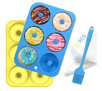 Aoibeely Stampo Ciambella Silicone: 2 Pezzi per Donuts, 10 Sac à Poche Usa e Getta, Antiaderenti per Donut Baking, Biscotti, Muffin (B)