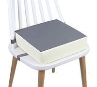 AOIEORD - Rialzo per sedia, in PU, lavabile, con 2 cinghie e fibbia di sicurezza, per bambini, per tavolo da pranzo, booster portatile (grigio + beige)