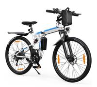 AOIHO Bici Elettrica, 26” Bicicletta Elettrica Pieghevole da 48V 374.4Wh Batteria, 250W Motore, 25KM/H & Autonomia di 70 KM Bici Elettrica Uomo, Mountain Bike Elettrica con Cambio a 21 Velocità