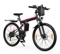 AOIHO Bici Elettrica, 26” Bicicletta Elettrica Pieghevole da 48V 374.4Wh Batteria, 250W Motore, 25KM/H & Autonomia di 70 KM Bici Elettrica Uomo, Mountain Bike Elettrica con Cambio a 21 Velocità