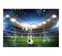 Aoihrraan 1,5x1m Calcio Campo Sfondo Calcio Campo Porta Palo Palla Gioco Stadio Riflettore Prato Sport Club Coriandoli Fondale Fotografia Sport Ragazzo Tema Bambino Ritratto Puntelli Fotografico