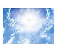 Aoihrraan 1,5x1m Gesù Cristo In Cielo Sfondo Paradiso Dio Cielo Nuvola Bokeh Aloni Santo Luce Fondale Fotografia Eventi In Chiesa Buon Natale Battesimo Bambini Compleanno Ritratto Studio Fotografico