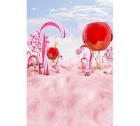 Aoihrraan 1,5x2,2m Candy Terra Sfondo Rosa Dolci Canna Lecca-Lecca Butterscotch Paradiso Fotografia Sfondo Per Ragazze 1° Compleanno Torta Smash Bambino Doccia Bambini Neonato Ritratto Foto Prop