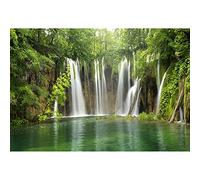Aoihrraan 2,2x1,5m Cascata Sfondo Primavera Giungla Foresta Cascata Natura Paesaggio Fotografia Sfondo Resort Viaggi Camera Carta da Parati Decorazione Bambini Adulti Ritratto Artistico Puntelli Foto