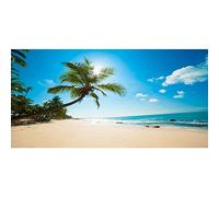 Aoihrraan 2,2x1m Estate Tropicale Della Luce Del Sole Backdrop Mare Spiaggia Sabbiosa Blu Cielo Bianco Nuvole Fotografia Sfondo Vacanza Bambini Adulti Bambini Baby Sposa Doccia Foto Studio Props