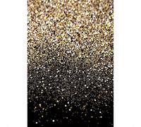Aoihrraan 2x3m Nero e Oro Glitter Fotografia Sfondo Sfondo dorato brillante paillettes macchie astratto stellatoNatale Capodanno Famiglia Festa Festival Festeggia Ritratto Foto Studio Prop