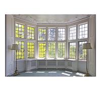 Aoihrraan 3,5x2,5m Finestra con Riquadro Francese Vista Sfondo Lusso Retro Interior Windows primavera scenario sole sfondo fotografia Decorazione per feste di matrimonio Videoconferenza Foto Prop