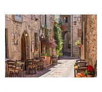 Aoihrraan 3,5x2,5m Italia Città Strada Sfondo Europeo Viaggio Centro Città Sole Caffè Vintage Edifici Fondale Fotografia Matrimonio Laurea Luna Di Miele Vacanza Amante Ritratto Puntelli Fotografico