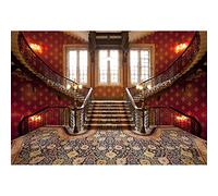 Aoihrraan 3,5x2,5m Lusso Palazzo Sfondo Matrimonio Scale Vintage Fiore Pattern Pavimento Luci Lussuoso Hotel Interni Fotografia Sfondo Nuziale doccia ballo festa ritratto foto oggetti di scena