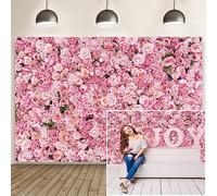 Aoihrraan 3,5x2,5m Matrimonio Fiore Parete sfondo Rosa rosa floreale romantico fiori San Valentino fotografia sfondo Sposa Doccia Festa della mamma Festa Ragazze Donne Compleanno Ritratto Foto Prop