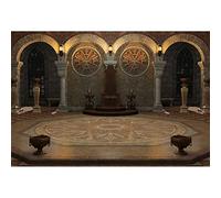 Aoihrraan 3x2,5m Interno Castello Medievale Sfondo Retrò Archway Vintage Colonne Vecchio Carpet Dim Leggero Architecture Pillars Fondali Fotografia Strega Magica Festa Bambini Ritratto Fotos Vinile