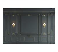 Aoihrraan 3x2,5m Parete Interna Backdrop Indoor Stanza Vuota Barocco Nero Vintage Elegante Stile Europeo Fotografia Sfondo Bambini Adulto Giovane Ritratto Artistico Photo Studio Props Sfondo