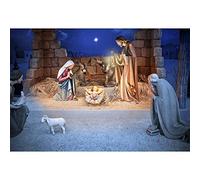 Aoihrraan 3x2,5m Presepe Sfondo Squallido Mangiatoia Nascita di Gesù Vista notturna Fotografia Sfondo Cristiano Religioso Bibbia Storia Chiesa Eventi Decorazione Banner Ritratto Puntelli per foto