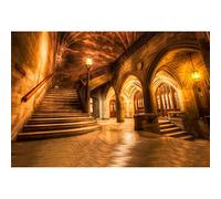 Aoihrraan 3x2,5m Retro Castello Interno Sfondo Vintage Arco Colonne Vecchio Scala Europeo Dorato Chiesa Fondale Fotografia Viaggio Vacanza Compleanno Matrimonio Amante Ritratto Fotografico Vinile