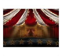 Aoihrraan 3x2,5m Rosso Tenda Palcoscenico Fotografia sfondo Circo Teatro Glitter Stripe Tende Halloween Carnevale sfondo Bambini Compleanno Festa Decorazione Ragazze Ragazzi Arte Ritratto Foto Prop