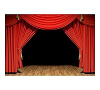 Aoihrraan 3x2,5m Teatro Palco Fondale Rosso Tende Rustico Vintage In Legno Piano Stage Fotografia Sfondo Talento Performance Spettacolo Premio Cerimonia Festival Celebrazione Banner Foto Prop