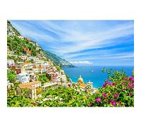 Aoihrraan 3x2m Italia Scenario Sfondo Positano Città Costiera Paesaggio urbano Italiano Medievale Villaggio Fotografia Sfondo Bambini Adulti Vacanze Ritratto Amante Matrimonio Festa Foto Prop