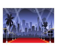 Aoihrraan 3x2m Rosso Tappeto Evento Sfondo Vip Celebrità Passerella Faretti Stellato Cielo Città Notte Vista Fotografia Sfondo Premi Cerimonia Palcoscenico Spettacolo Ballo Di Fine Anno Foto Prop