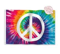 Aoihrraan Bandiera Della Pace 150x250cm Tie Dye Arcobaleno Hippie Bandiere Banner Per Le Celebrazioni All'Aperto Casa Giardino Porch Party Decorazione Bandiere Con 2 Robusti Grommets