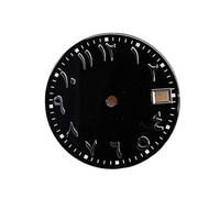 AOIMBNQC 1 quadrante NH35 da 28,5 mm, numeri arabi, orologio con unghie 3D, for movimento NH36 NH70, quadranti calendario singolo, non luminosi(Black)
