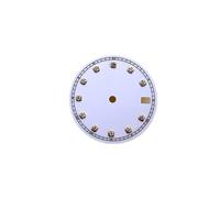 AOIMBNQC 1 quadrante NH35 da 28,5 mm, orologio con diamanti artificiali alla moda, senza luce, for movimento NH36, calendario singolo(White Gold-Nail)