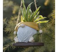 Aoipend Fioriera a forma di gnomo oscillante, graziosa fioriera da appendere per interni ed esterni, per filo di perle, vasi da fiori in resina viva, idee regalo per madre e insegnante