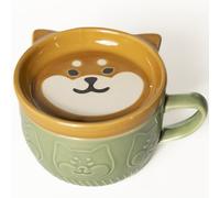 Aoipend Tazza da caffè gatto carino con coperchio, set di tazze da tè in ceramica per gli amanti dei gatti, Kawaii animale Mug regali per le donne moglie nonna insegnante mamma ragazze ragazzi amici