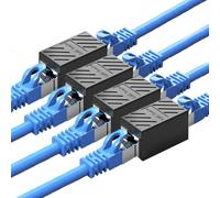 Aoiutrn - Accoppiatore Ethernet RJ45, confezione da 4 pezzi, RJ45 LAN Internet femmina a femmina, adattatore di estensione da 10 Gbps per Cat5, Cat5e, Cat6, Cat7, Cat8 (RJ45)