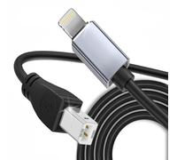 Aoiutrn Cavo Midi per iPhone, OTG 2.0 Midi a USB Tipo B, cavo convertitore compatibile con iPhone 14/13/12/11/X/iPad a microfono USB, tastiera MIDI, strumenti elettronici e altro (telefono)