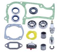 AOIUU Adatto for Motosega H-u-s-q-v-a-r-n-a 362 365 371 372 372XP Cilindro Carter Muffola Guarnizione Paraolio Albero Motore Cuscinetto a Sfere Kit 15 Pezzi