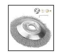 AOIUU Adatto for Testina for tagliabordi Universale da 6-8 Pollici, Disco Spazzola con Ruota Metallica for Tosaerba, attrezzo da Giardino(6 inch Trimmer Head)