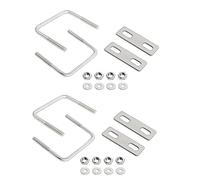 Aoje-Link - Bullone quadrato a U 60 mm, larghezza interna M6 filettatura 304, in acciaio inox, con piastre e dadi piatti, 4 pezzi