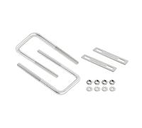 Aoje-Link - Bullone quadrato a U da 45 mm, larghezza interna M8 filettatura 304, in acciaio inox, con piastre e dadi piatti, 2 pezzi