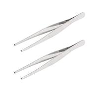 Aoje-Link - Pinzette in Acciaio Inox per Tessuti, Pinze con Denti di Topo, Dentellate, Argento, 2 Pezzi