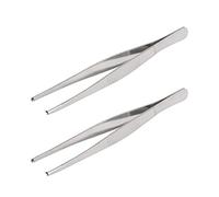 Aoje-Link - Pinzette in Acciaio Inox per Tessuti, Pinze con Denti di Topo, Dentellate, Argento, 2 Pezzi