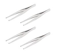 Aoje-Link - Pinzette in acciaio inox, pinzette, pinze, denti di topo, pinze, pinze seghettate, argento, 4 pezzi