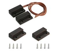 Aoje-Link RC-39 - Interruttore magnetico per porte e finestre con sensore di allarme per la sicurezza domestica, controllo accessi e sistemi di allarme antifurto, colore: nero, 2 pezzi