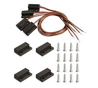 Aoje-Link RC-39 NC - Interruttore magnetico per porte e finestre con sensore di allarme per la sicurezza domestica, controllo accessi e sistemi di allarme antifurto, colore: nero, 4 pezzi