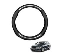 Aojiek Forma Rotonda in Coprivolante Auto Pelle Microfibra Fibra di Carbonio per A3 8P Sportback 2003-2012 Traspirante e Antiscivolo Copertura di Volante Protezione per Volante Auto,Black