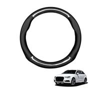 Aojiek Forma Rotonda in Coprivolante Auto Pelle Microfibra Fibra di Carbonio per A3 Sportback 8V 2013-2019 Traspirante e Antiscivolo Copertura di Volante Protezione per Volante Auto,Black