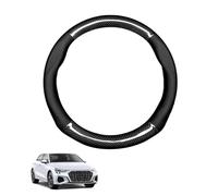Aojiek Forma Rotonda in Coprivolante Auto Pelle Microfibra Fibra di Carbonio per A3 Sportback 8Y 2020-2024 Traspirante e Antiscivolo Copertura di Volante Protezione per Volante Auto,Black