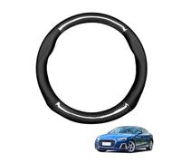 Aojiek Forma Rotonda in Coprivolante Auto Pelle Microfibra Fibra di Carbonio per A5 2017-2024 Traspirante e Antiscivolo Copertura di Volante Protezione per Volante Auto,Black