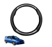 Aojiek Forma Rotonda in Coprivolante Auto Pelle Microfibra Fibra di Carbonio per Impreza 1st GM GC GF 1992-1999 Traspirante e Antiscivolo Copertura di Volante Protezione per Volante Auto,Black