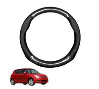 Aojiek Forma Rotonda in Coprivolante Auto Pelle Microfibra Fibra di Carbonio per Swift MK1 MK2 1995-2009 Traspirante e Antiscivolo Copertura di Volante Protezione per Volante Auto,Black
