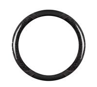 Aojiek Forma Rotonda in Coprivolante Auto Pelle Microfibra Legno di Pesca per 2 Series F22 F23 F87 2012-2019 Traspirante e Antiscivolo Copertura di Volante Protezione per Volante Auto(Black)