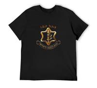 AOJIEXIAO IDF Logo in Hebrew Israel Israel Defence Force Zahal Israeli ArmyTop Sweatshirt Short Sleeve Black L