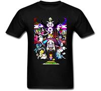 AOJIEXIAO Strong Durability Undertale Characters Filled with Determination Men's T-Shirt Black S
