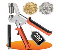 AojSup Pinze per Occhielli Professionali, Set di Occhiellatrice per Teloni Professionali con 200 PCS Occhielli (Ø 10 mm), Occhiellatrice Manuale per Teloni e Tessuti