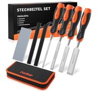 AojSup Set di Scalpelli per Legno 4 Pezzi, Set Scalpelli per Legno (6, 12, 19, 25mm), Scalpelli per Legno Professionale con Borsa Portaoggetti, Scalpello Legno per Principianti e Professionisti