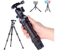 AOKA Treppiede compatto leggero in fibra di carbonio con testa a sfera a 360°, mini treppiede da viaggio per telefoni cellulari e fotocamere mirrorless compatte da 39,9 cm/0,4 kg